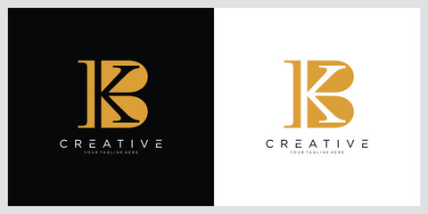 Alphabet Letters BK or KB business logo template