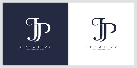 Initial JP or PJ  Logo Design Vector