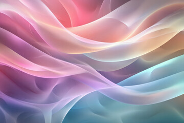 Obraz premium Vibrant flowing abstract background with soft colorful waves and smooth translucent textures creating a dynamic and mesmerizing visual effect for digital art