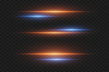 Bright neon lines of movement and light. On a transparent background.