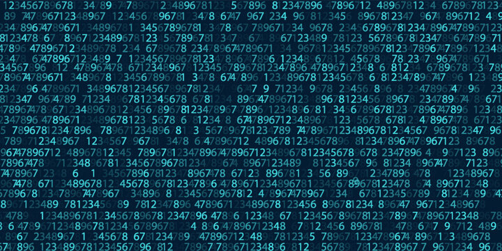 Abstract Blue Technology Background. Binary Computer Code. Programming / Coding / Hacker concept. Vector Background Illustration.
