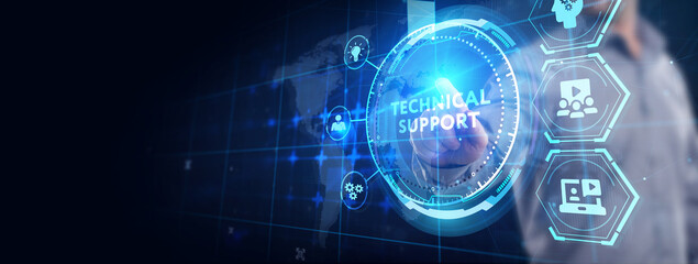 Business, Technology, Internet and network concept. Technical Support Center customer service.
