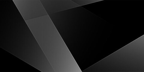 3D black techno abstract background overlap layer on dark space with blue light lines effect decoration. Graphic design element with polygonal cutout style concept for flyer, card, or brochure cover