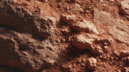 Close-up of bauxite ore displaying reddish-brown earthy texture
