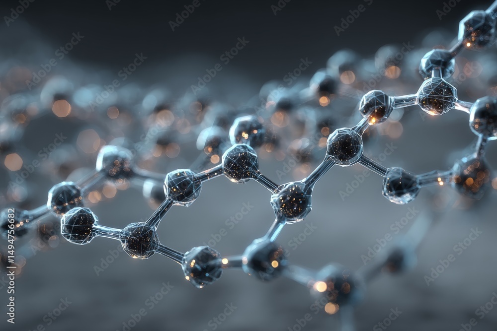 Aufkleber Molecular structure depicting intricate connections and atomic arrangements in a scientific setting