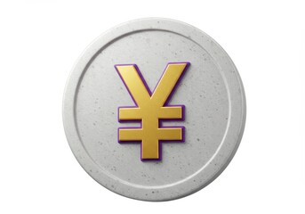 Fototapeta premium 3D Illustration of Yen coin isolated on white background, a symbol of japanese currency