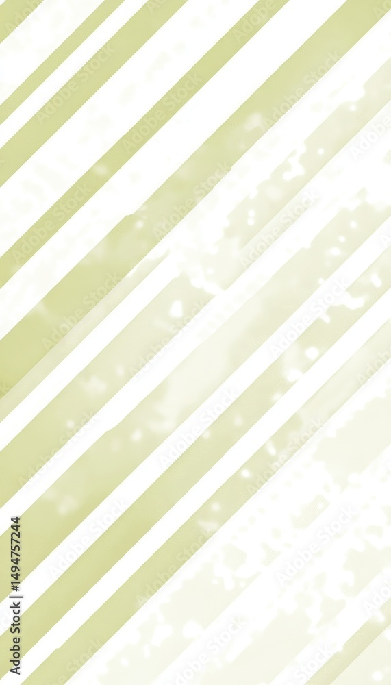 Poster abstract minimalist background with diagonal light green stripes and blurred bokeh effect.