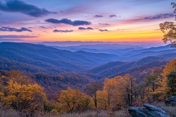 Fototapeta premium panoramic view of mountains at dawn, with soft clouds and pastel hues painting the sky, Generative AI
