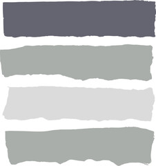 A set of vintage torn paper banners with ripped edges, blank space, and grunge texture for design