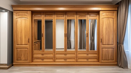 Mirrored wooden wardrobe