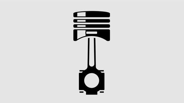 Piston icon representing engine power and mechanical precision graphic animation. Alpha channel. Transparent background motion design. 4K resolution
