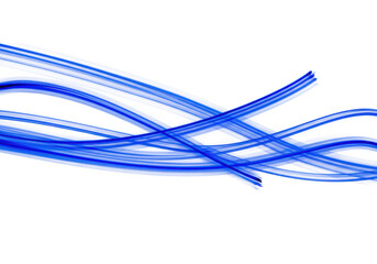 Naklejka premium Abstract blue light streaks isolated on transparent background