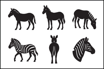 Obraz premium Assorted Zebra Silhouette Forms