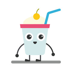 Cute Cartoon Smoothie Cup Character