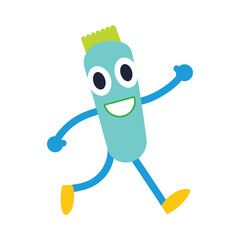 Happy Cartoon Monster Walking Illustration