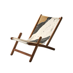 Modern Fold Away Wooden Beach Chair with a Dynamic Isolated on Transparent Background