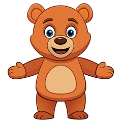 a-smiling-cartoon-bear-standing-upright-with-open-.eps