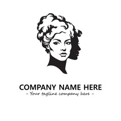 Head of queen logo company design vector illustration