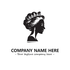 Head of queen logo company design vector illustration