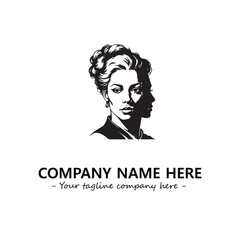 Head of queen logo company design vector illustration
