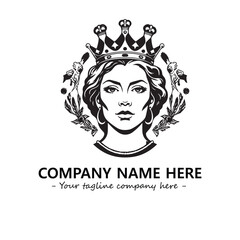 Head of queen logo company design vector illustration