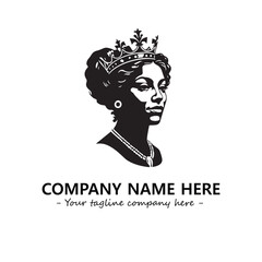 Head of queen logo company design vector illustration