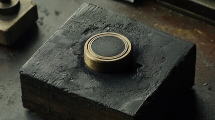 Bezel settings being soldered together over charcoal block