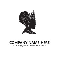 Head of queen logo company design vector illustration