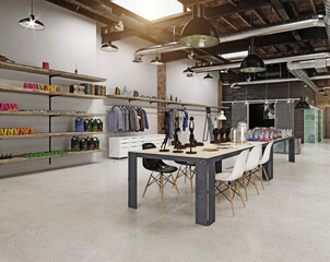 Retail store with shoe display