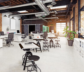 Spacious office with workstations