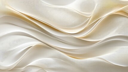 Obraz premium Flowing abstract wave shapes in pastel shades on a minimal background, softly curved layers