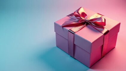 Obraz premium Colorful metallic strips adorn gift box, ribbon embellishments , party, gift wrapping