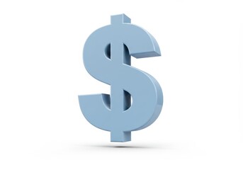 Obraz premium 3D Illustration of Light blue dollar sign isolated on white background, financial symbol