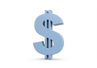 Obraz premium 3D Illustration of Light blue dollar sign isolated on white background representing finance