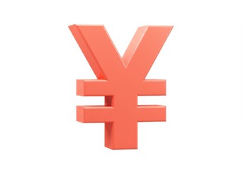 Obraz premium 3D Illustration of Yen currency symbol isolated on white background, 3d render
