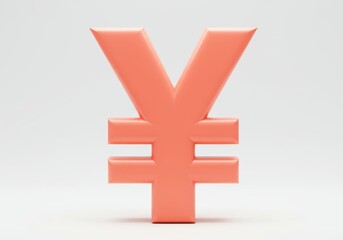 Obraz premium 3D Illustration of Salmon yen symbol isolated on white background, 3d render design