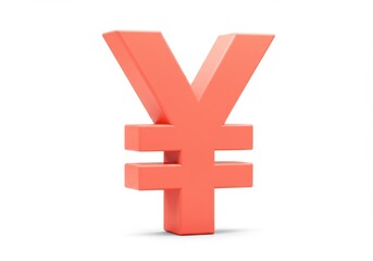 Obraz premium 3D Illustration of Salmon yen symbol isolated on white background, 3d render style