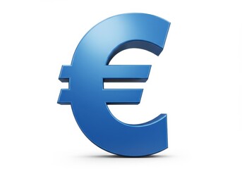 Fototapeta premium 3D Illustration of Blue euro symbol isolated on white background, financial concept