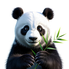 Naklejka premium Panda Bear Face, Isolated Transparent Background