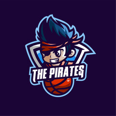 The pirates basketball sport logo template.eps
