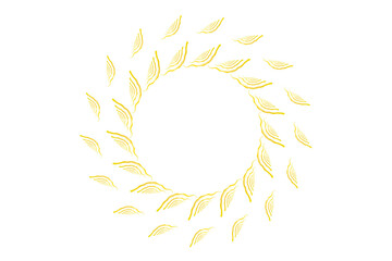 金の丸型装飾線フレーム　グラフィック素材