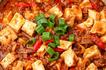 Mapo Tofu or Mapo Doufu is a typical Sichuan dish that is famous for its combination of soft tofu, minced meat and typical spicy spices such as doubanjiang and Sichuan pepper
