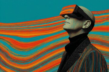 Virtual reality experience enhances creativity through vibrant visual elements and technology