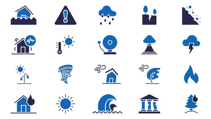 Natural disaster icon vector design collection in trendy style