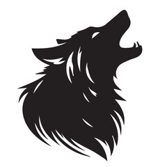 Fototapeta premium Howling Wolf Silhouette Vector Set – Wild Animal Shadows, Moonlight Wolf Clipart, Forest Wildlife Illustrations for Logos, Tattoos, and T-Shirt Designs