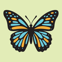 Colorful Butterfly Illustration – Vibrant Nature Insect Art Icon. A vibrant and detailed butterfly illustration showcasing a wide range of bright, eye-catching colors and intricate wing patterns.