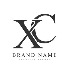 XC trendy logotype template. Initial letter x and c classic font style. Creative logo for company name or identity.