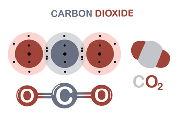 Carbon Dioxide Molecular Diagram, Science and Learning Resource