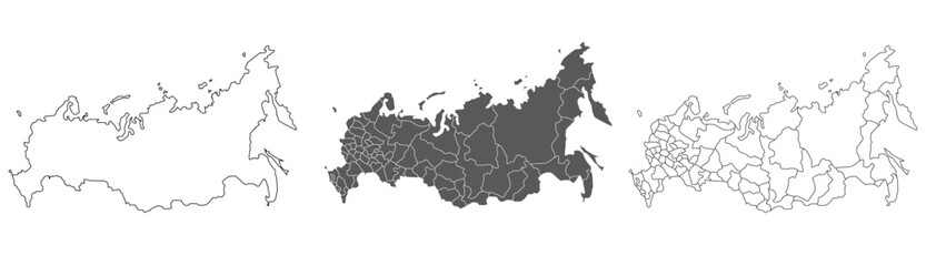 Fototapeta premium Russia map – vector illustration of political and geographical borders