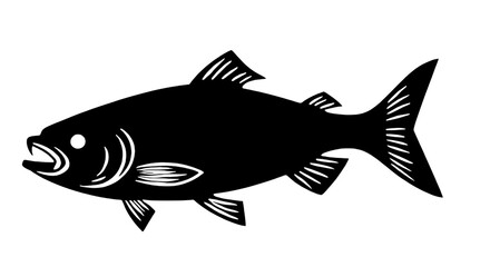 Fototapeta premium Detailed illustration of fish with fins, scales, and streamlined body, suitable for educational or scientific use